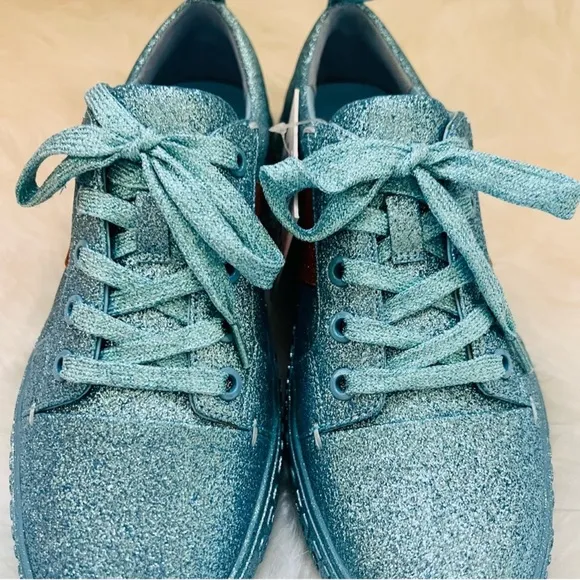 New! OPENING CEREMONY La Cienega Glitter Lace Up Platform Sneakers