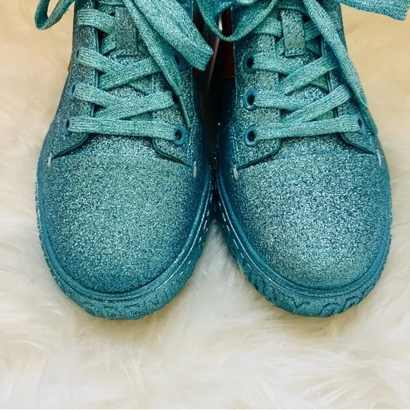 New! OPENING CEREMONY La Cienega Glitter Lace Up Platform Sneakers