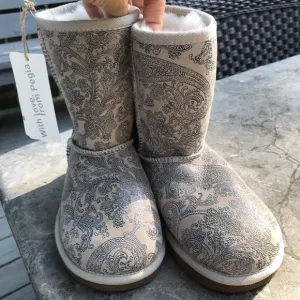 New Pegia Big Girls Sheepskin Leather Suede Boots 33 Us 3 Shoes Wool Fur