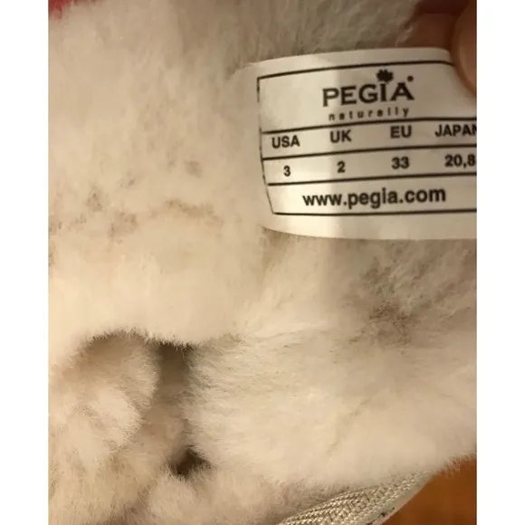 New Pegia Big Girls Sheepskin Leather Suede Boots 33 Us 3 Shoes Wool Fur