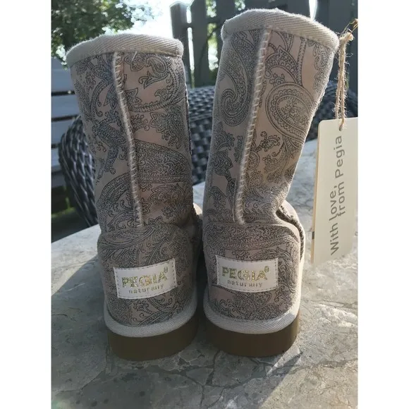New Pegia Big Girls Sheepskin Leather Suede Boots 33 Us 3 Shoes Wool Fur