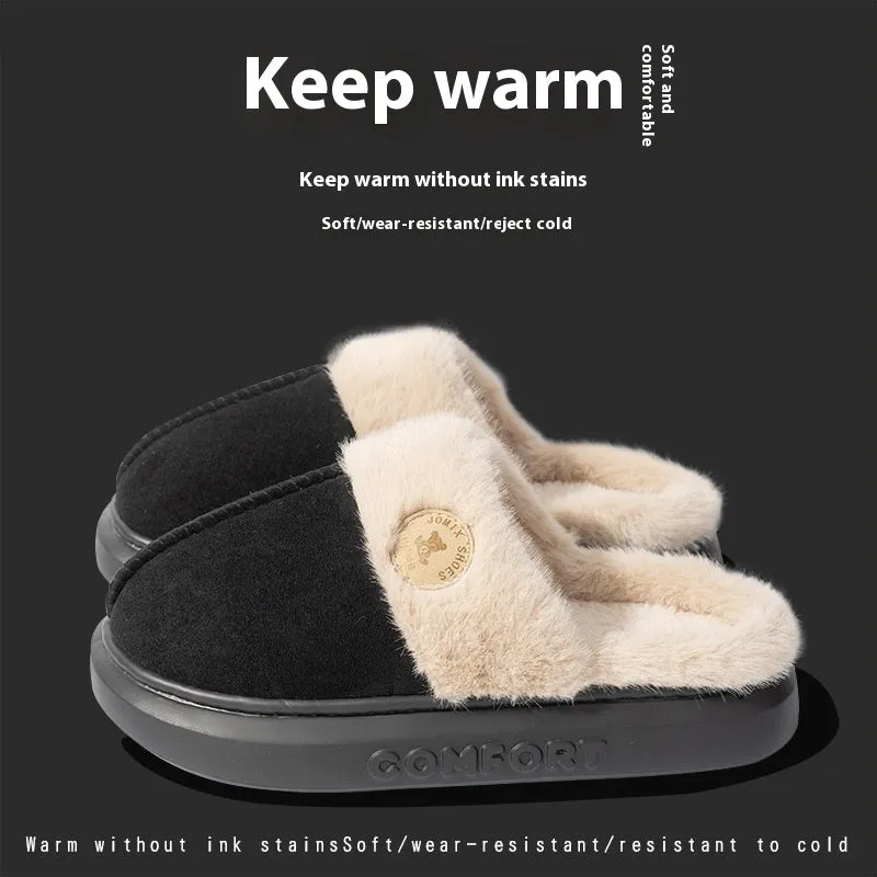 New Plush Slippers for Women/Men, Winter Warm Home Slippers, Indoor Thick-soled Fleece Slip-ons