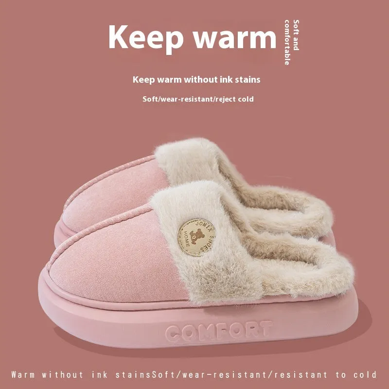 New Plush Slippers for Women/Men, Winter Warm Home Slippers, Indoor Thick-soled Fleece Slip-ons