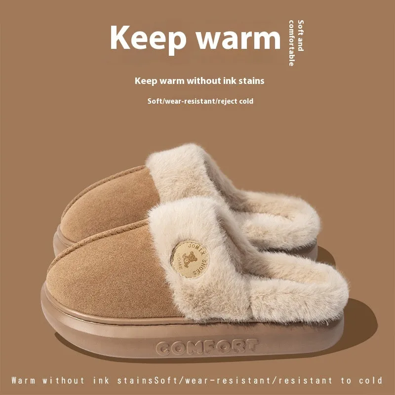 New Plush Slippers for Women/Men, Winter Warm Home Slippers, Indoor Thick-soled Fleece Slip-ons