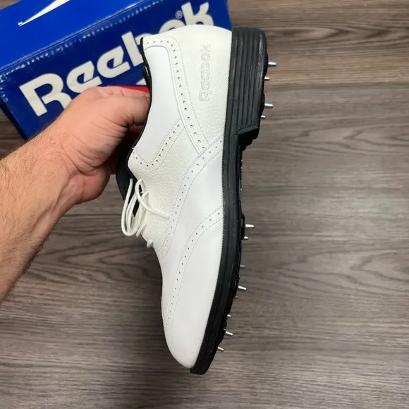 NEW Reebok White Wingtip Golf Shoes 8.5 M