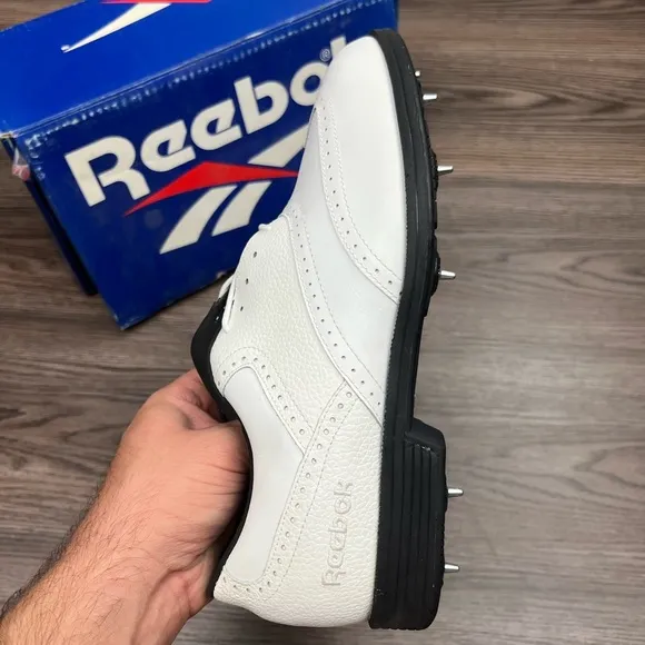 NEW Reebok White Wingtip Golf Shoes 8.5 M