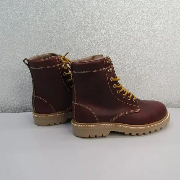 NEW REGA MEXICO Men's  Lace Up Work Boots Red Leather Composite Toe Size 10.5