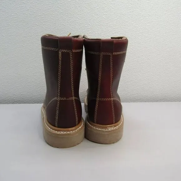 NEW REGA MEXICO Men's  Lace Up Work Boots Red Leather Composite Toe Size 10.5