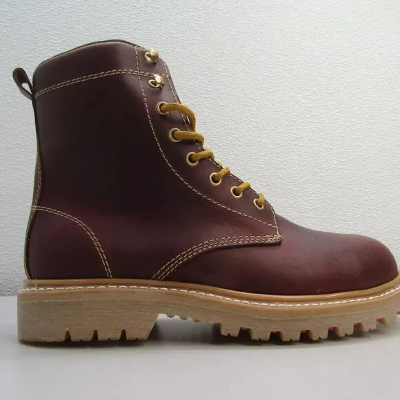 NEW REGA MEXICO Men's  Lace Up Work Boots Red Leather Composite Toe Size 10.5