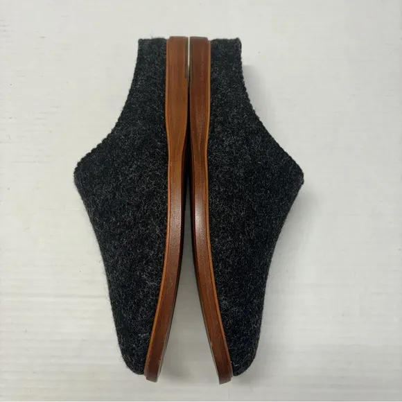 NEW Rhodes Footwear Wool &amp; Leather Slip On House Shoes Charcoal Gray Sz 9
