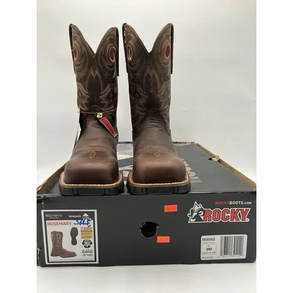 NEW Rocky Rosemary Composite Toe Women's Waterproof Boots Brown US Size 9 MEDIUM