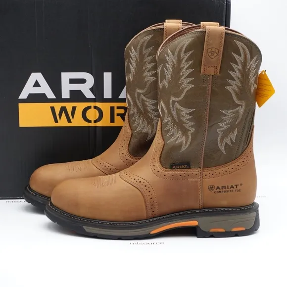 NEW Size 11.5 WIDE 2E Men's Ariat WorkHog Composite Roper Safety Toe Work Boots