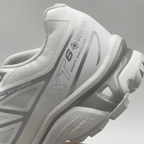 New Size M 7 W 8 Salomon XT-6 GORE-TEX White Ftw Silver Brand Rare Hiking Shoes