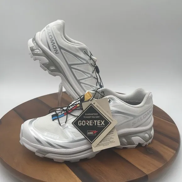 New Size M 7 W 8 Salomon XT-6 GORE-TEX White Ftw Silver Brand Rare Hiking Shoes