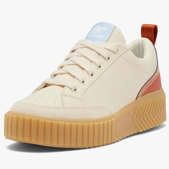 New Sorel Women’s Honey White/ Sanguine Leather Sneakers with Rubber Sole