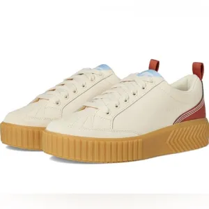 New Sorel Women’s Honey White/ Sanguine Leather Sneakers with Rubber Sole