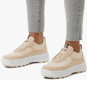 new Sorel Women's ONA 503 Knit Low Sneakers Platform in White Peach (252)