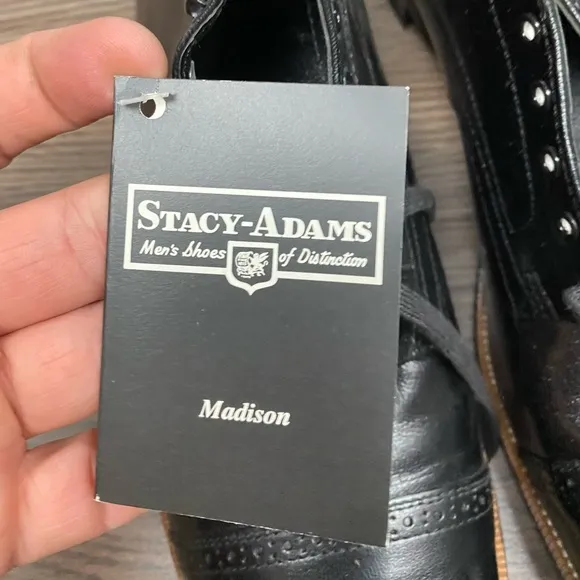NEW Stacy Adams Madison Black Cap-Toe Ankle Boots 15 D