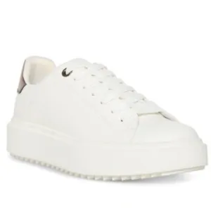 New Steve Madden (REVOLVE) Carley Trainer White/ Pewter Sneakers Size 10B