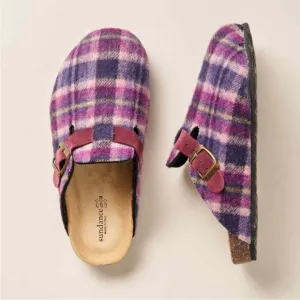 New Sundance Catalog Echo Plaid Mules House Slippers Shoes 39 Felted Clogs