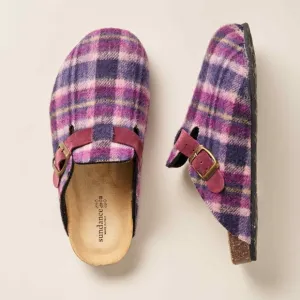New Sundance Catalog Echo Plaid Mules House Slippers Shoes