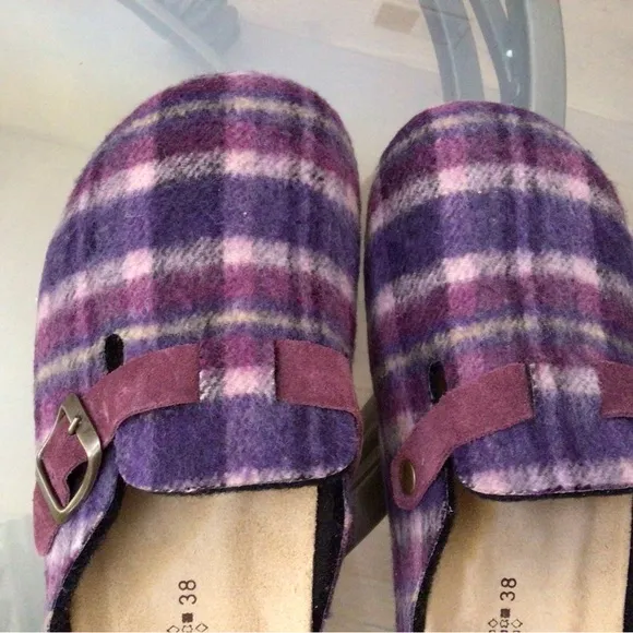 New Sundance Catalog Echo Plaid Mules House Slippers Shoes