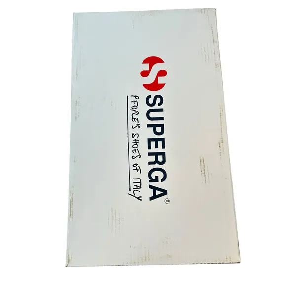 NEW Superga 2341 Alpina High Top Sneakers White Canvas Lug Soles Size 8