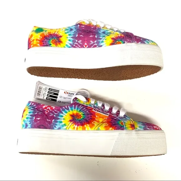 NEW Superga 2790 Tie Dye Platform Sneakers.