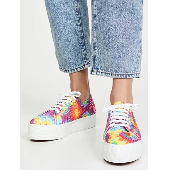 NEW Superga 2790 Tie Dye Platform Sneakers.