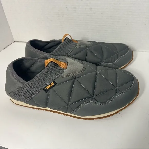 NEW TEVA Men’s ReEmber Mock Shoes Quilted Gray Camping Slip On Microfiber 9 US