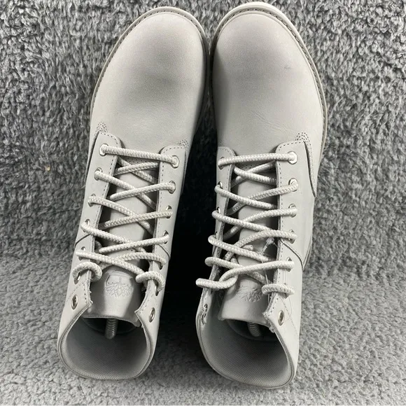 NEW Timberland‎ Booties Shoes Womens 7.5 Gray Leather Lace Up Medium (B,M)