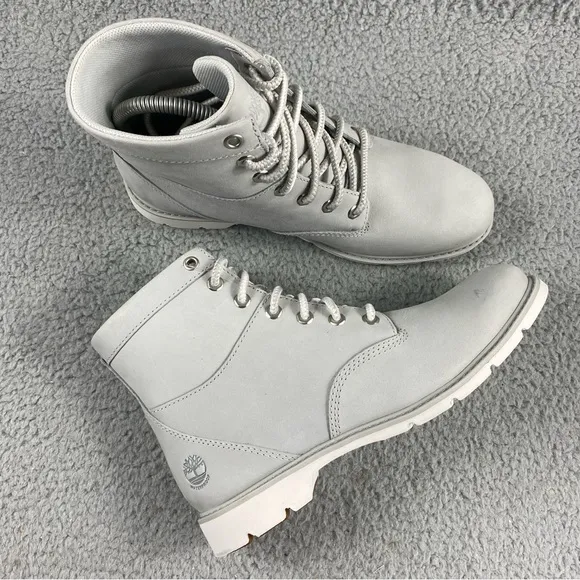 NEW Timberland‎ Booties Shoes Womens 7.5 Gray Leather Lace Up Medium (B,M)