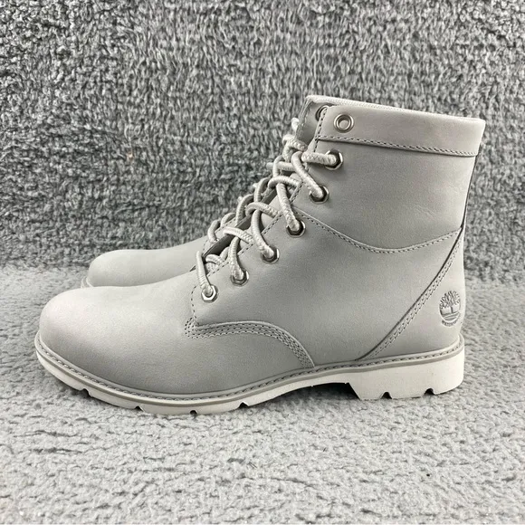 NEW Timberland‎ Booties Shoes Womens 7.5 Gray Leather Lace Up Medium (B,M)