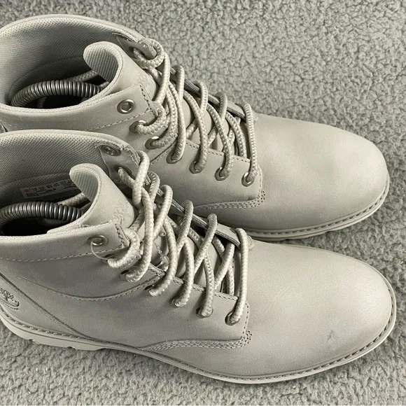 NEW Timberland‎ Booties Shoes Womens 7.5 Gray Leather Lace Up Medium (B,M)