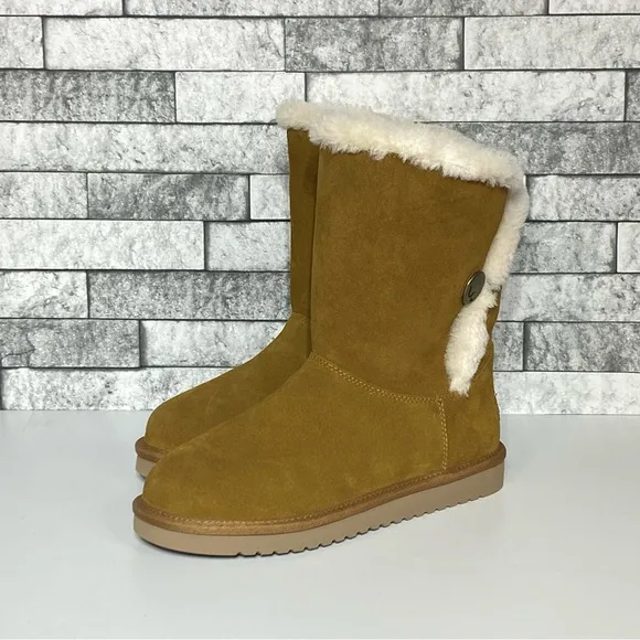 New Ugg Koolaburra Womens 6 Alamie Tan Suede Lined Boots