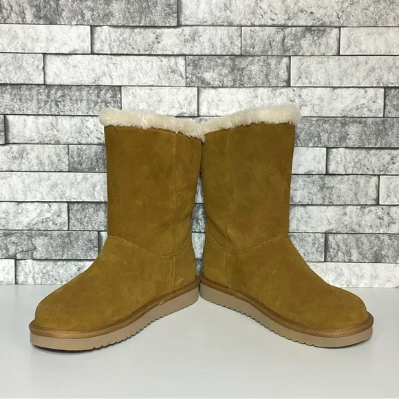 New Ugg Koolaburra Womens 6 Alamie Tan Suede Lined Boots
