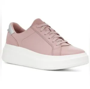 NEW UGG Scape Platform Sneakers Leather Lace Up Low Top Rose