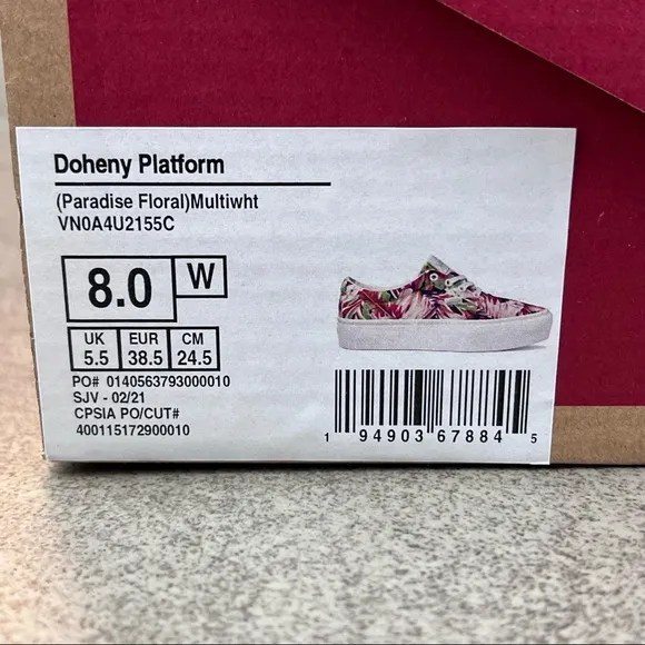 NEW Vans Doheny Platform Sneakers Tropical Print