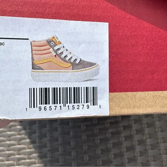 New Vans Filmore Platform High Top Sneakers, Size 1, Kids Youth, Tropical Peach