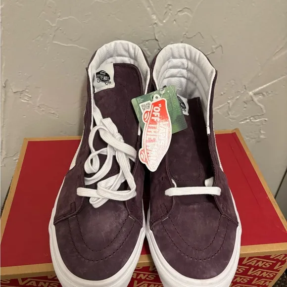 NEW Vans Men's Size 11 Sk8-Hi Suede Wine Tasting