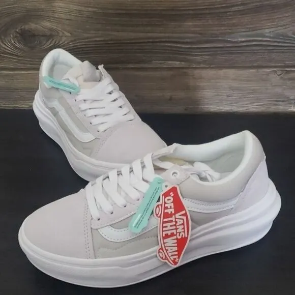 New Vans Old Skool Over Light Gray White Platform Sneakers