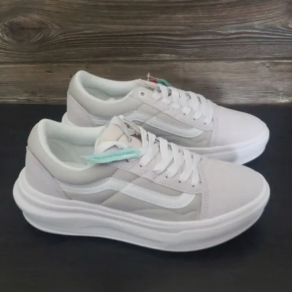 New Vans Old Skool Over Light Gray White Platform Sneakers