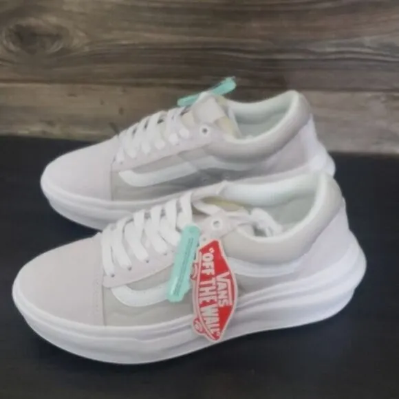 New Vans Old Skool Over Light Gray White Platform Sneakers