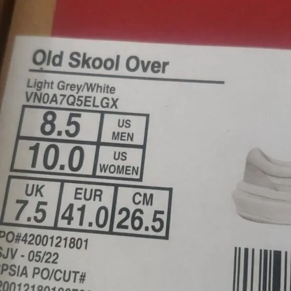 New Vans Old Skool Over Light Gray White Platform Sneakers