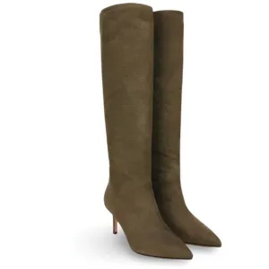 NEW Veronica Beard Lexington Crocodile-Embossed Leather Knee-High Boots size 6