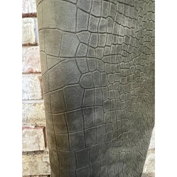 NEW Veronica Beard Lexington Crocodile-Embossed Leather Knee-High Boots size 6