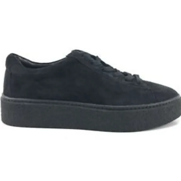 NEW Vince Camuto Neela Black on Black Suede Leather Sneakers