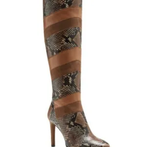 New VINCE CAMUTO Women's Saraalan Patchwork Boots Women's Shoes In Tostada
