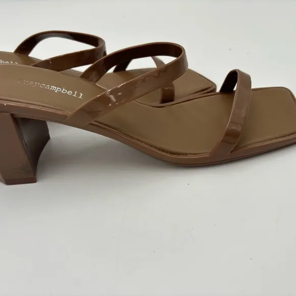 New Women’s Jeffrey Campbell slip on brown patent sandals Size 10