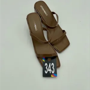 New Women’s Jeffrey Campbell slip on brown patent sandals Size 10